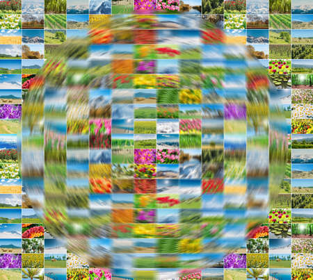 Collection of nature photos in collage concept