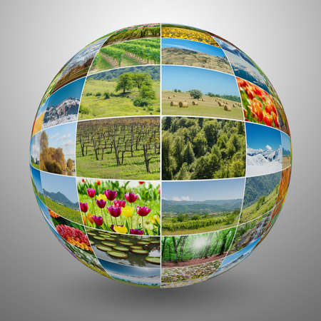 Collection of nature photos in collage concept