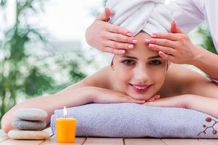 Young woman in spa conceptの写真素材