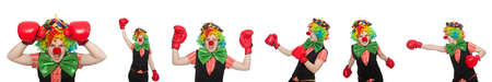 Clown in various poses isolated on whiteの写真素材