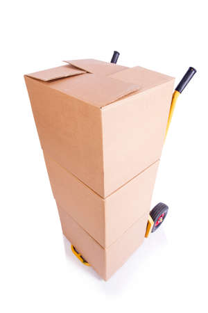 Shipping cart isolated on the white backgroundの写真素材
