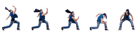 Dancer dancing on the white
