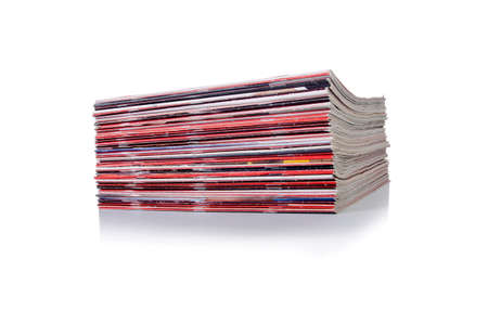 Stack of magazine isolated on the white background