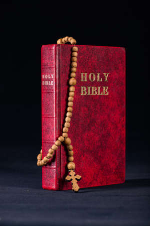 Bible and cross in religious concept
