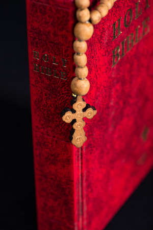 Bible and cross in religious conceptの写真素材