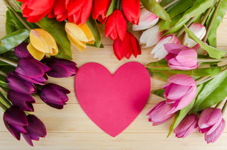 Holiday concept with flowers and copyspaceの写真素材