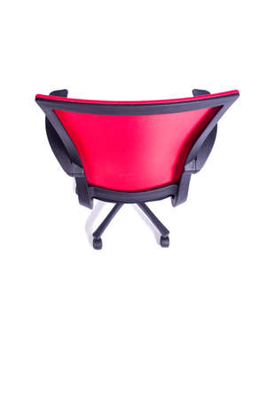 Red office chair isolated on the white backgroundの写真素材