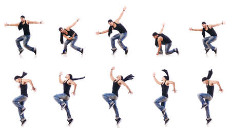 Dancer dancing on the whiteの写真素材