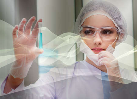 Young woman scientist in medical science conceptの写真素材