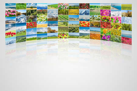 Collage of many nature photosの写真素材