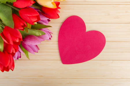 Holiday concept with flowers and copyspaceの写真素材