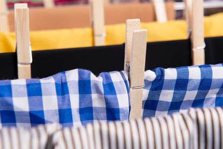 Collapsible clotheshorse isolated on the white backgroundの写真素材