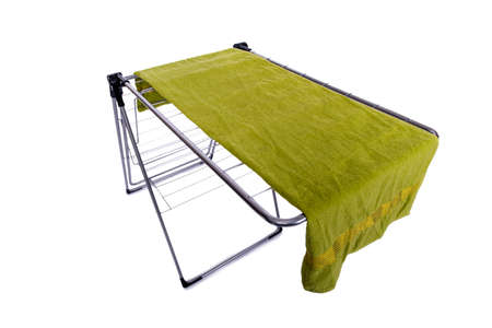 Collapsible clotheshorse isolated on the white background