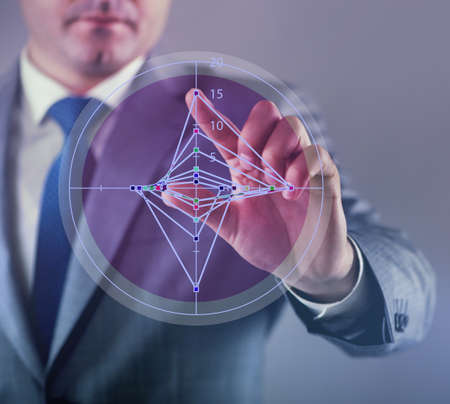 Businessman working with graph in business concept