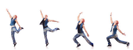 Dancer dancing on the white