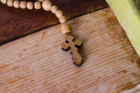 Bible and cross in religious conceptの写真素材