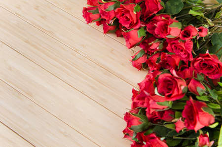 Rose flowers arranged with copyspace for your textの写真素材