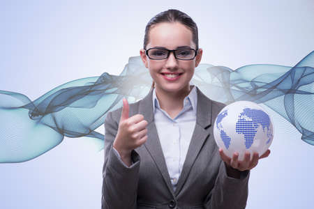 Young bisinesswoman in global business conceptの写真素材