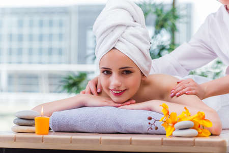 Young woman in spa conceptの写真素材