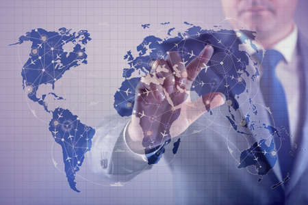 Businessman in air transportation conceptの写真素材