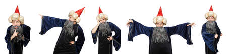 Funny wise wizard isolated on the whiteの写真素材
