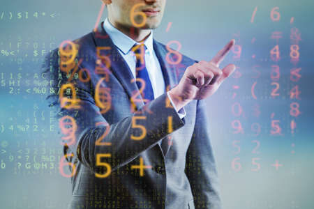 Businessman of digital age in concept