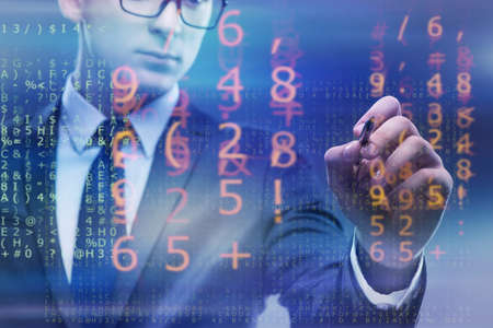 Businessman of digital age in conceptの写真素材
