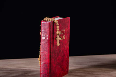 Bible and cross in religious conceptの写真素材