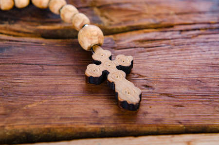 Bible and cross in religious conceptの写真素材