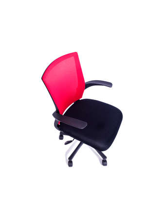Red office chair isolated on the white backgroundの写真素材