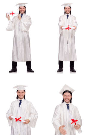 Young man ready for university graduationの写真素材