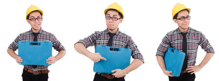 Industrial worker isolated on the white background