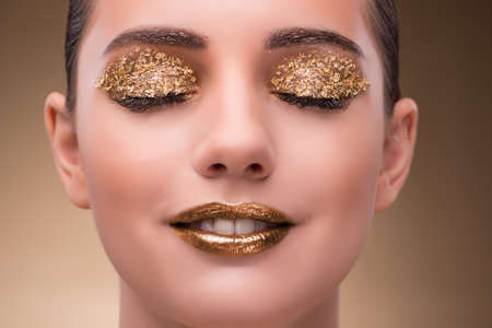 Young woman with elegant makeupの写真素材