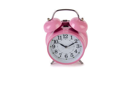 Alarm clock in time concept isolated on white