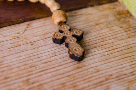 Bible and cross in religious concept