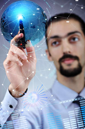 Young businessman in global business concept