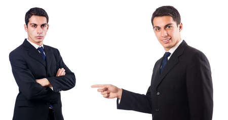 Collage of businessman isolated on whiteの写真素材