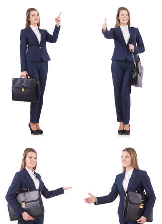 Businesswoman in suit isolated on whiteの写真素材