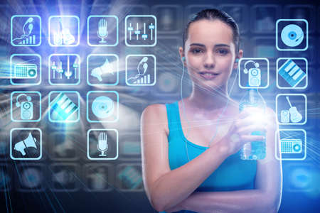 Woman with bottle of water in sports concept