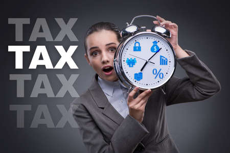 Businessman in late taxes payment concept