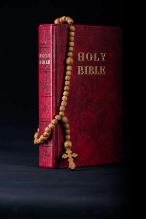 Bible and cross in religious concept