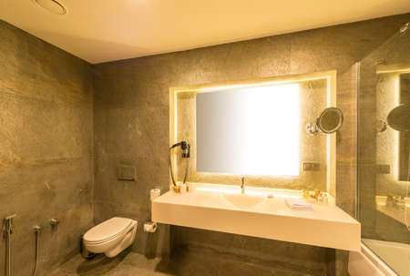 Modern elegant sink in bathroomの写真素材