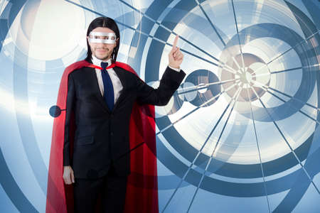 Man with red cover in super hero concept