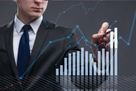 Businessman in business concept with chart
