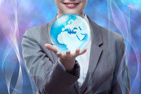Businesswoman in global business concept
