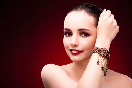 Woman in glamourous concept with jewelryの写真素材
