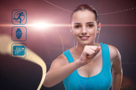 Woman running in sports concept