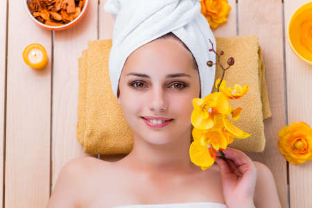 Young woman in spa health conceptの写真素材