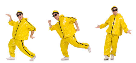 Young performer isolated on the white
