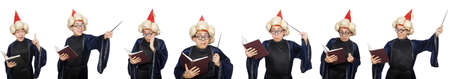 Funny wise wizard isolated on the white